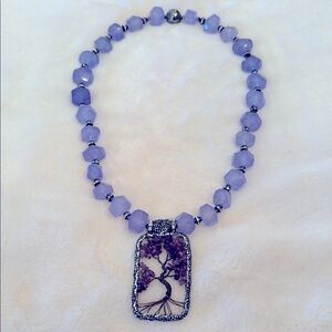 Elegant Purple Beaded Necklace with beautiful pendant